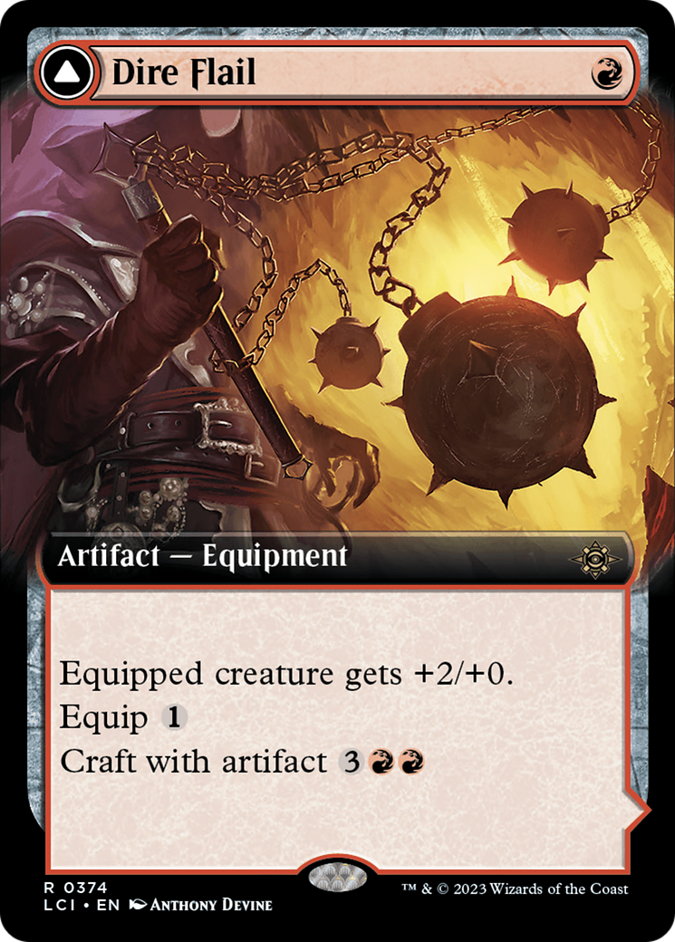 Dire Flail // Dire Blunderbuss - Rare Artifact — Equipment card from The Lost Caverns of Ixalan