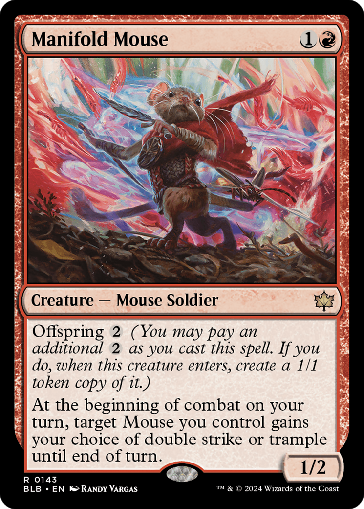 Manifold Mouse - Rare Creature — Mouse Soldier card from Bloomburrow