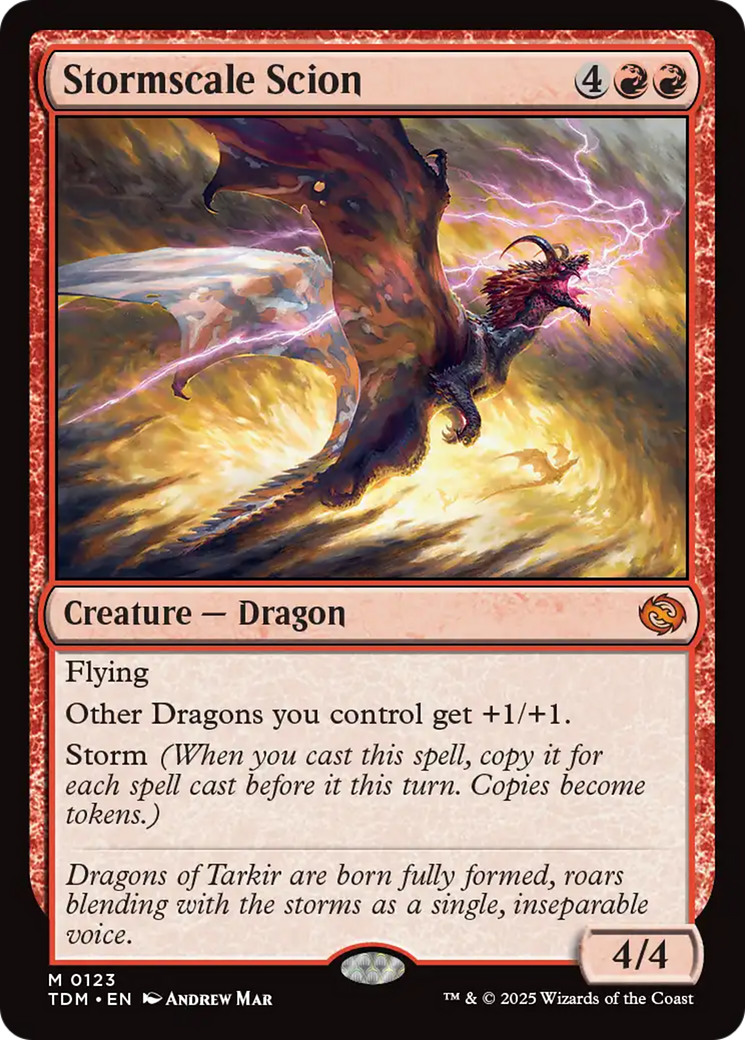 Stormscale Scion - Mythic Creature — Dragon card from Tarkir: Dragonstorm