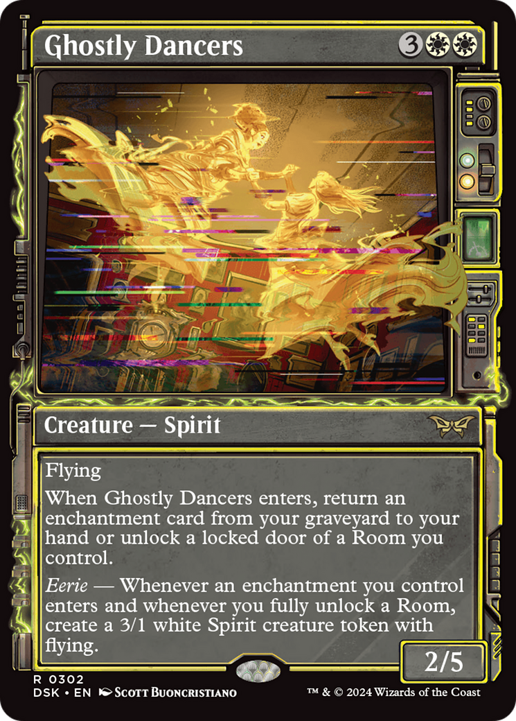 Ghostly Dancers - Rare Creature — Spirit card from Duskmourn: House of Horror