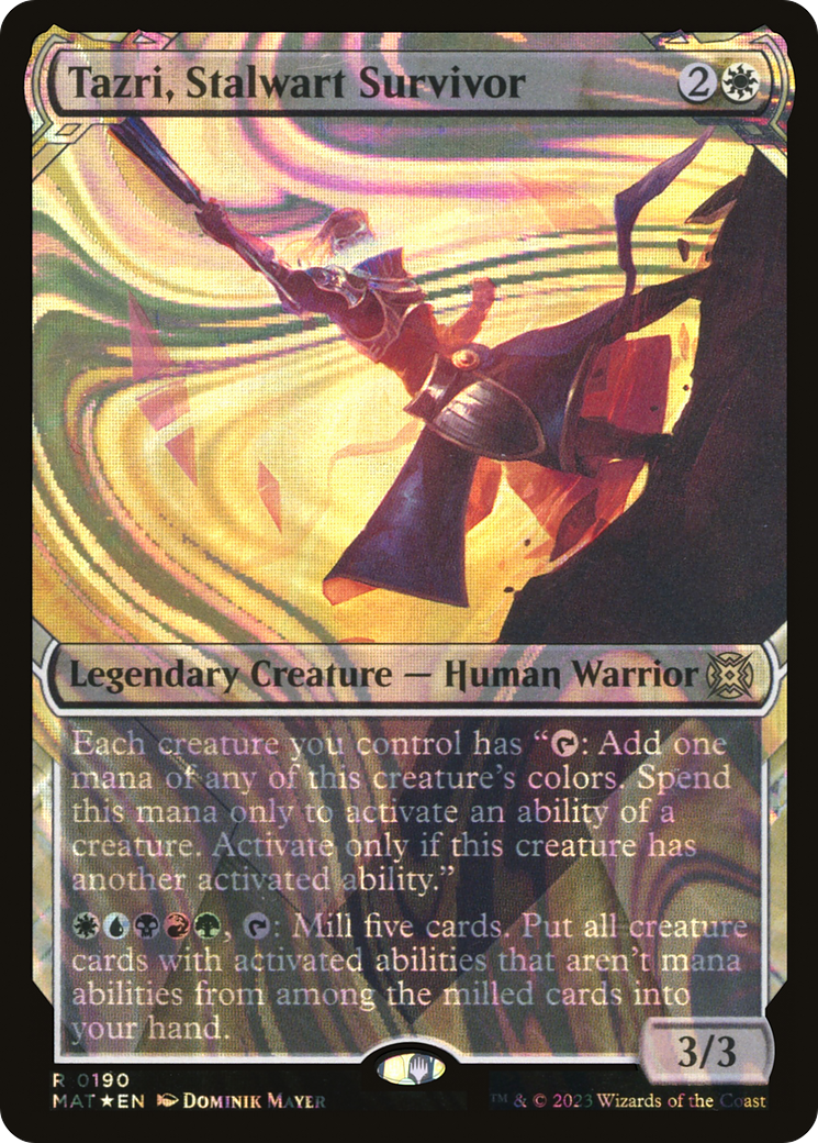 Tazri, Stalwart Survivor - Rare Legendary Creature — Human Warrior card from March of the Machine: The Aftermath