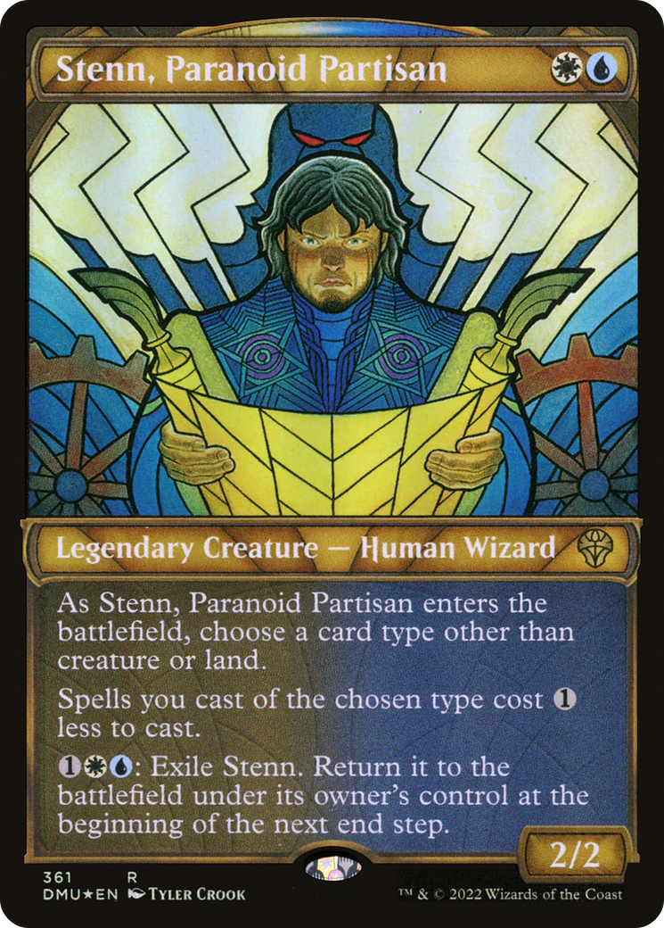 Stenn, Paranoid Partisan - Rare Legendary Creature — Human Wizard card from Dominaria United