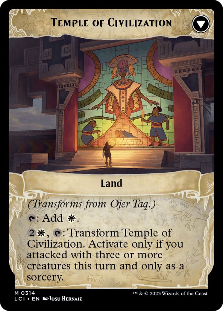 Back face of Ojer Taq, Deepest Foundation // Temple of Civilization - Legendary Creature — God card