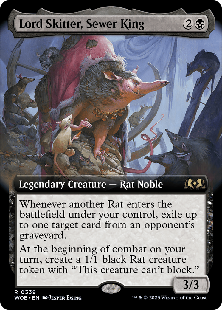 Lord Skitter, Sewer King - Rare Legendary Creature — Rat Noble card from Wilds of Eldraine