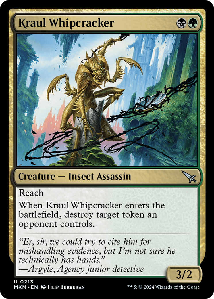 Kraul Whipcracker - Uncommon Creature — Insect Assassin card from Murders at Karlov Manor