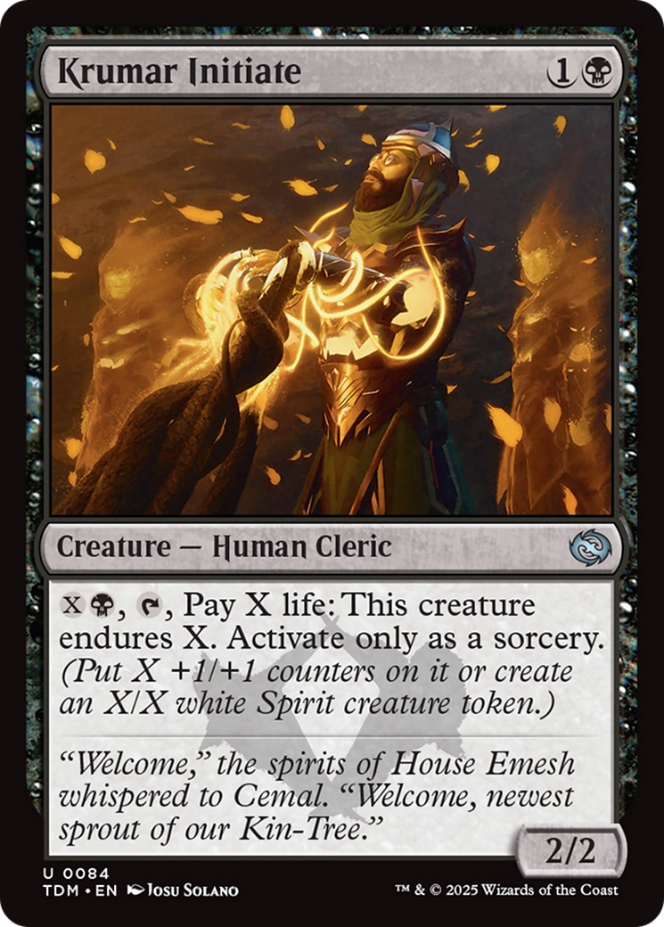 Krumar Initiate - Uncommon Creature — Human Cleric card from Tarkir: Dragonstorm