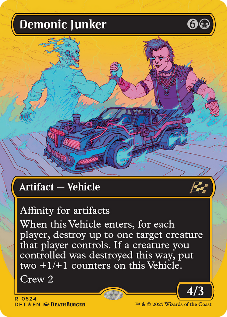 Demonic Junker - Rare Artifact — Vehicle card from Aetherdrift