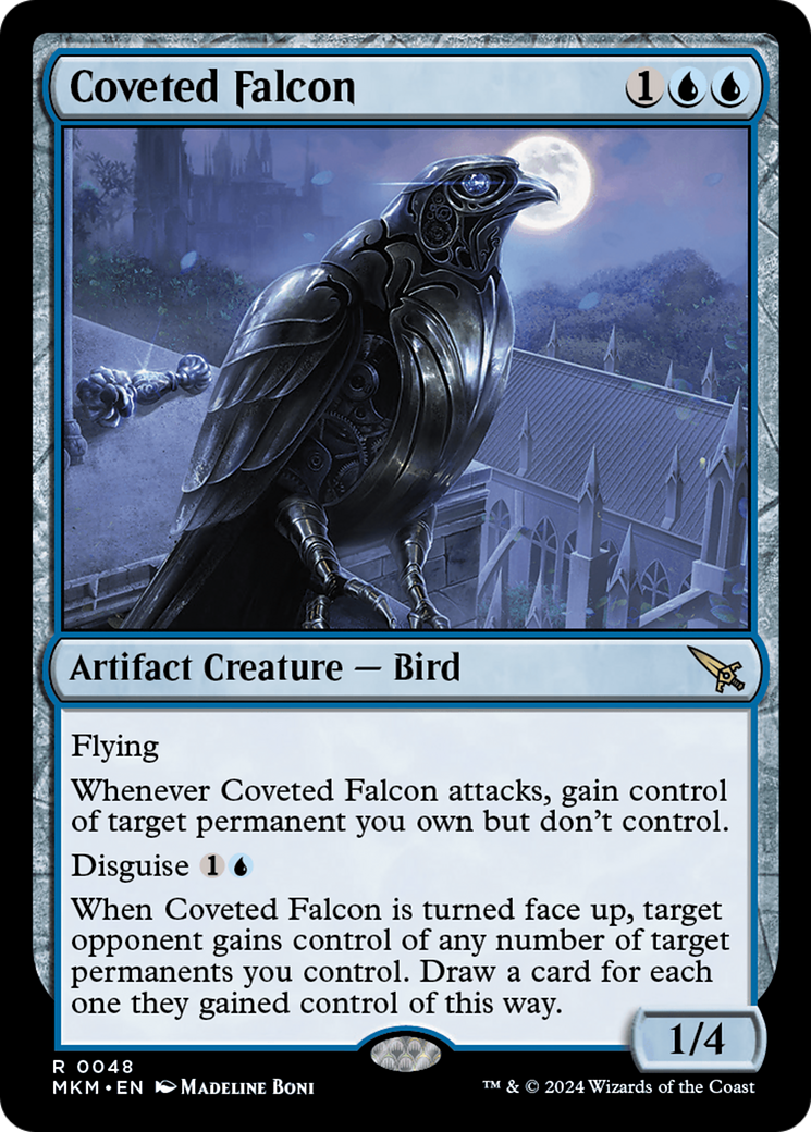 Coveted Falcon - Rare Artifact Creature — Bird card from Murders at Karlov Manor