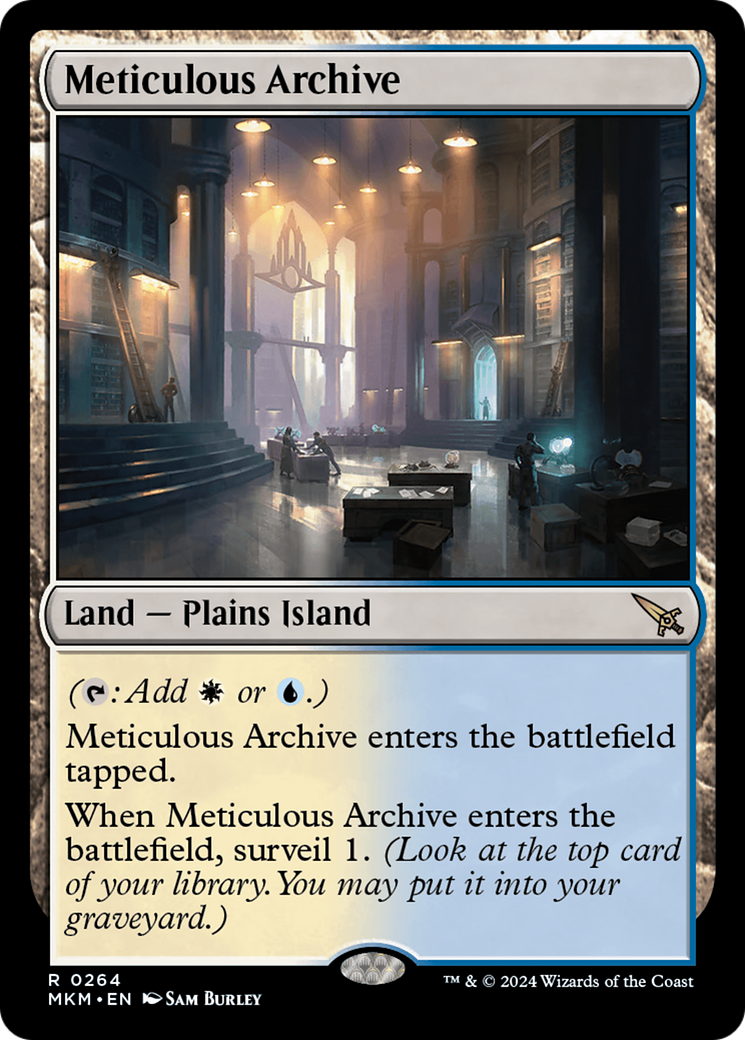 Meticulous Archive - Rare Land — Plains Island card from Murders at Karlov Manor