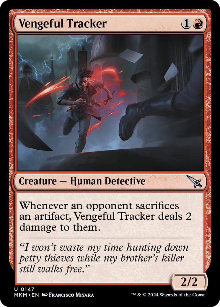 Vengeful Tracker - Uncommon Creature — Human Detective card from Murders at Karlov Manor