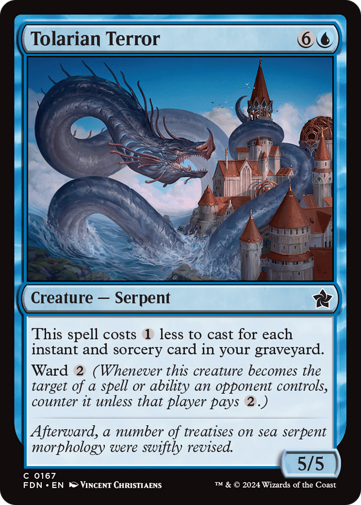 Tolarian Terror - Common Creature — Serpent card from Foundations