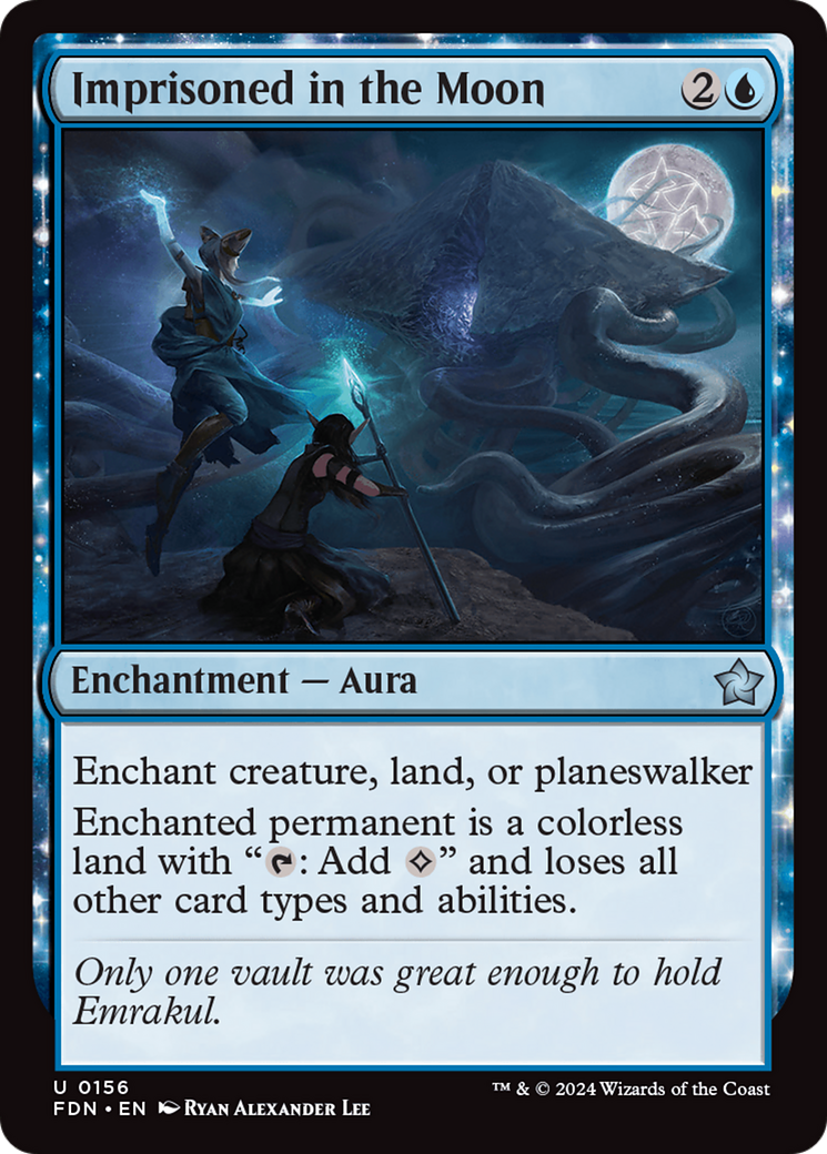 Imprisoned in the Moon - Uncommon Enchantment — Aura card from Foundations