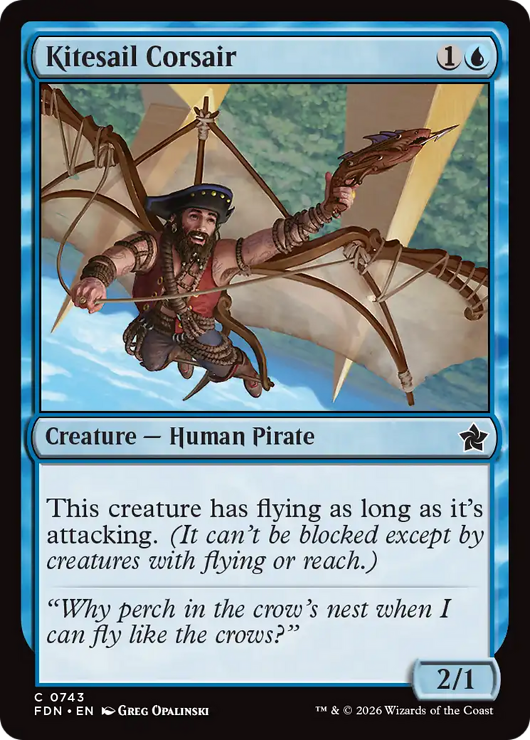 Kitesail Corsair - Common Creature — Human Pirate card from Foundations