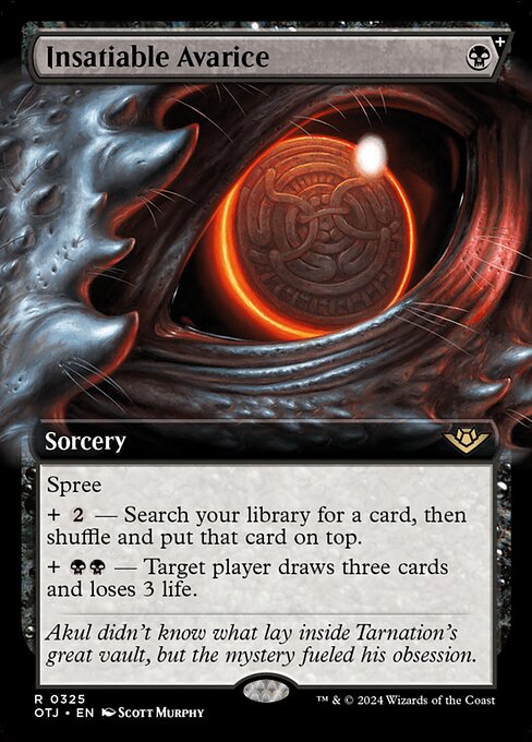 Insatiable Avarice - Rare card from Outlaws of Thunder Junction