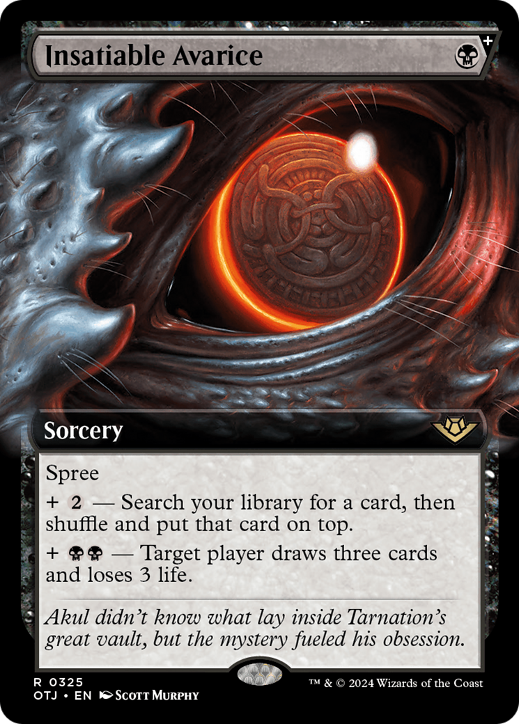 Insatiable Avarice - Rare Sorcery card from Outlaws of Thunder Junction