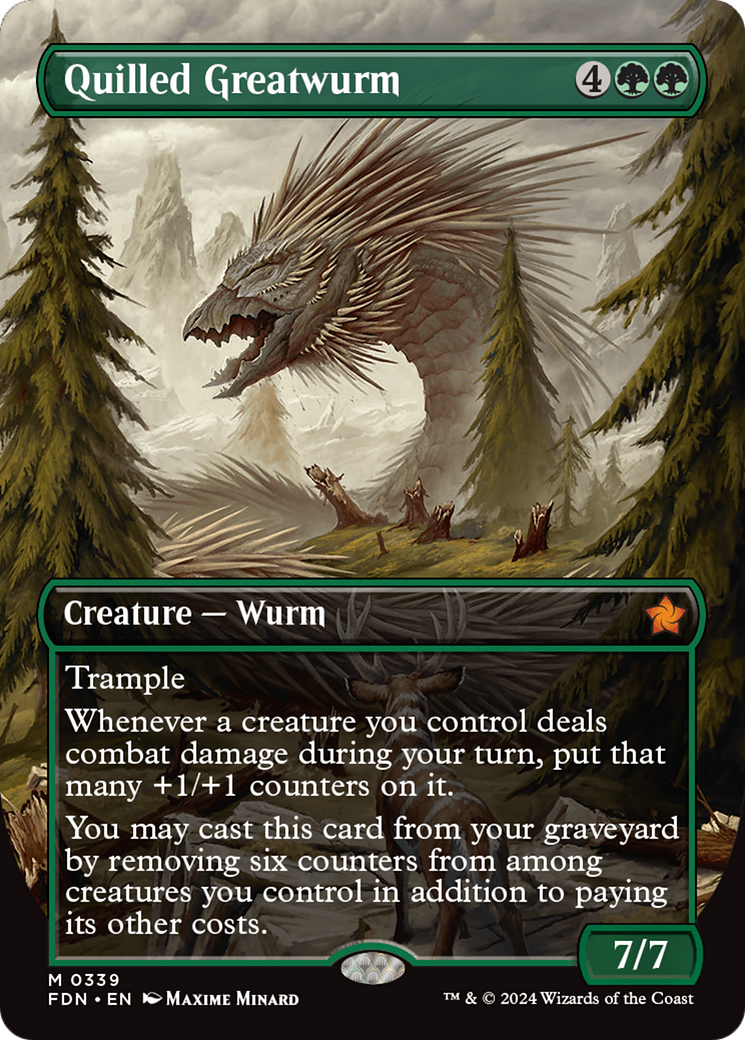 Quilled Greatwurm - Mythic Creature — Wurm card from Foundations