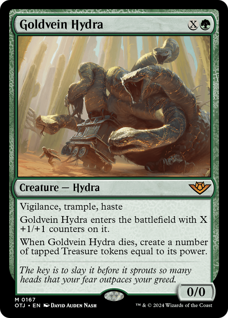 Goldvein Hydra - Mythic Creature — Hydra card from Outlaws of Thunder Junction