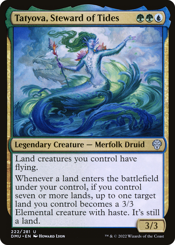 Tatyova, Steward of Tides - Uncommon Legendary Creature — Merfolk Druid card from Dominaria United
