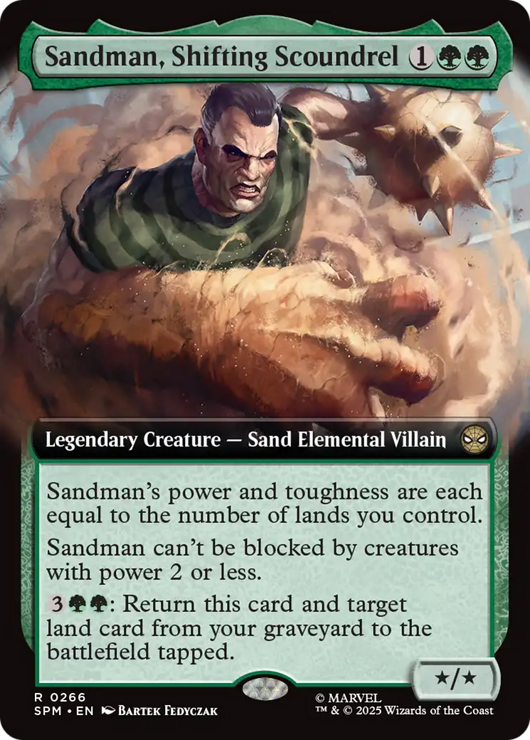 Sandman, Shifting Scoundrel - Rare Legendary Creature — Sand Elemental Villain card from Marvel's Spider-Man