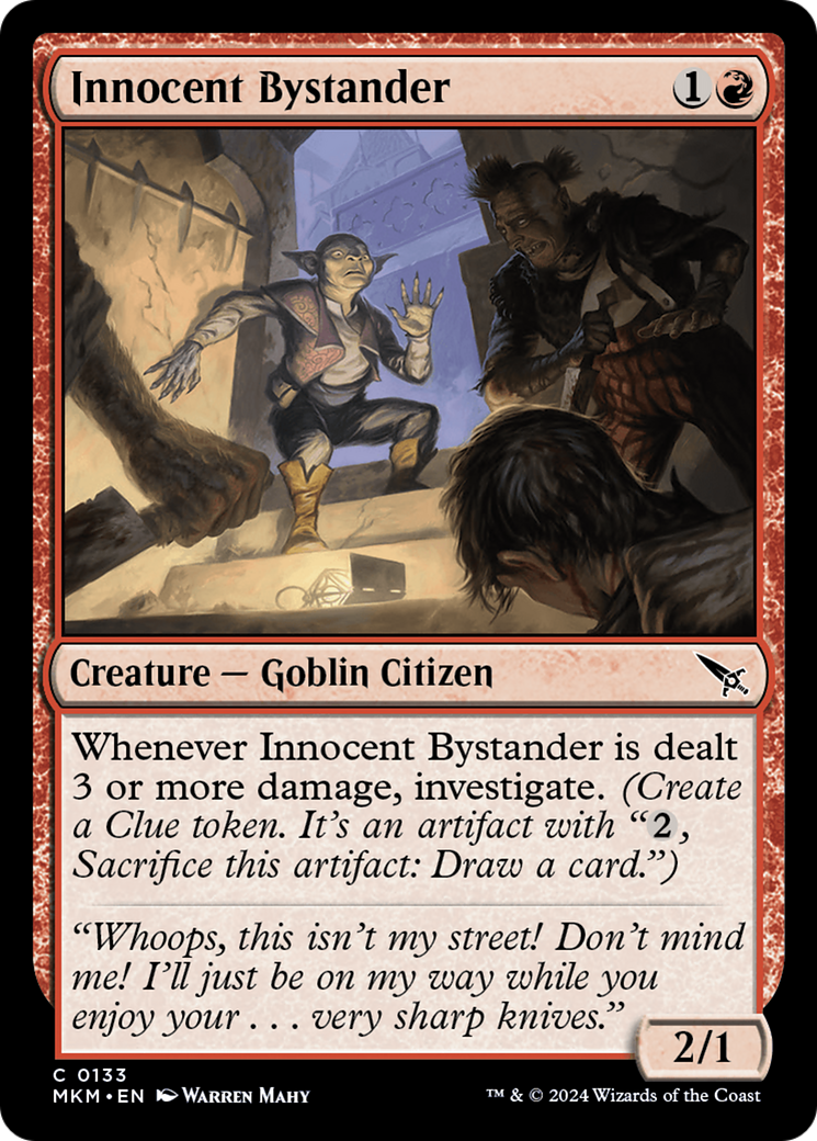 Innocent Bystander - Common Creature — Goblin Citizen card from Murders at Karlov Manor