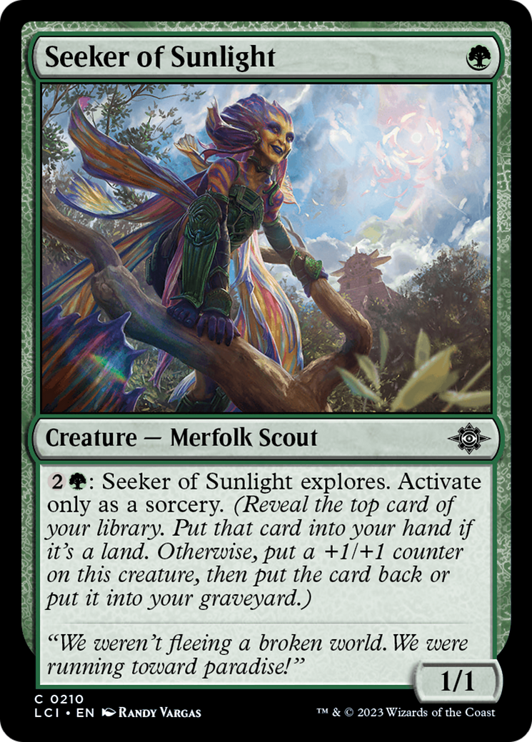 Seeker of Sunlight - Common Creature — Merfolk Scout card from The Lost Caverns of Ixalan
