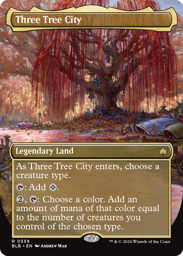 Three Tree City - Rare Legendary Land card from Bloomburrow