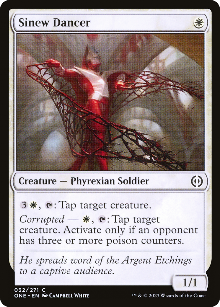 Sinew Dancer - Common Creature — Phyrexian Soldier card from Phyrexia: All Will Be One