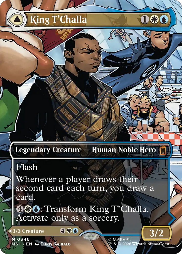 King T'Challa // Black Panther, Hope Enduring - Mythic Legendary Creature — Human Noble Hero card from Marvel Super Heroes