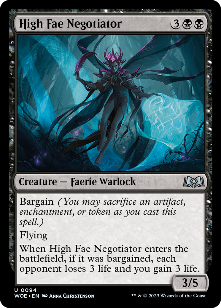 High Fae Negotiator - Uncommon Creature — Faerie Warlock card from Wilds of Eldraine