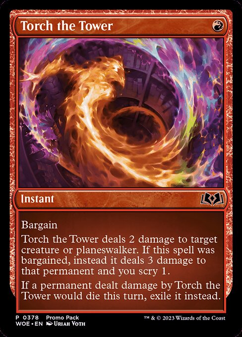 Torch the Tower - Common card from Wilds of Eldraine