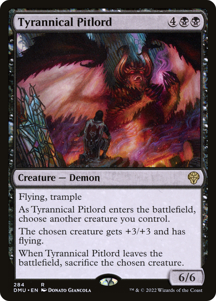 Tyrannical Pitlord - Rare Creature — Demon card from Dominaria United