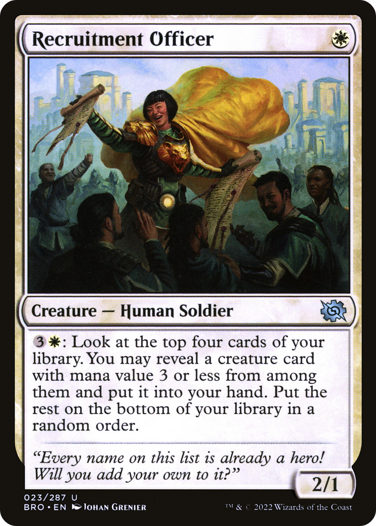 Recruitment Officer - Uncommon Creature — Human Soldier card from The Brothers' War