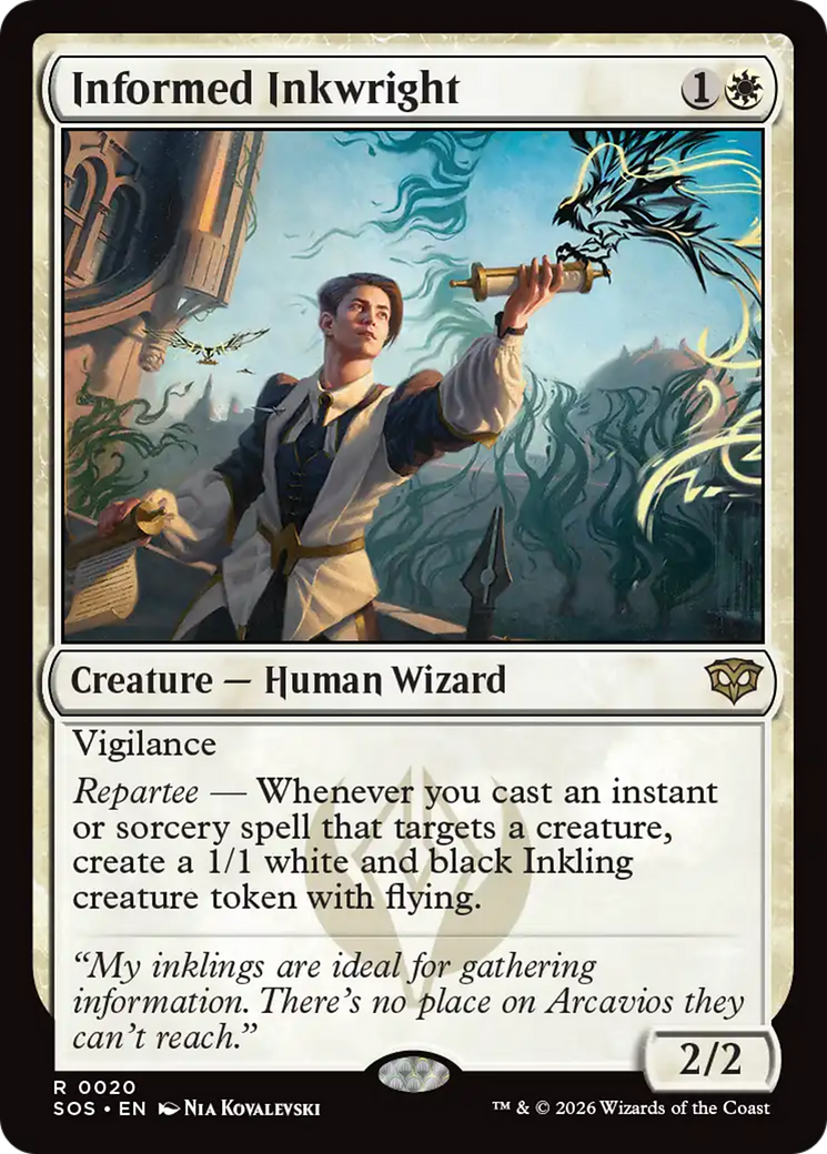 Informed Inkwright - Rare Creature — Human Wizard card from Secrets of Strixhaven