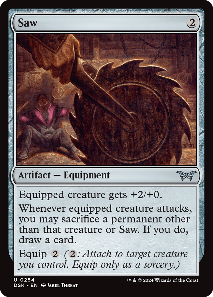 Saw - Uncommon Artifact — Equipment card from Duskmourn: House of Horror