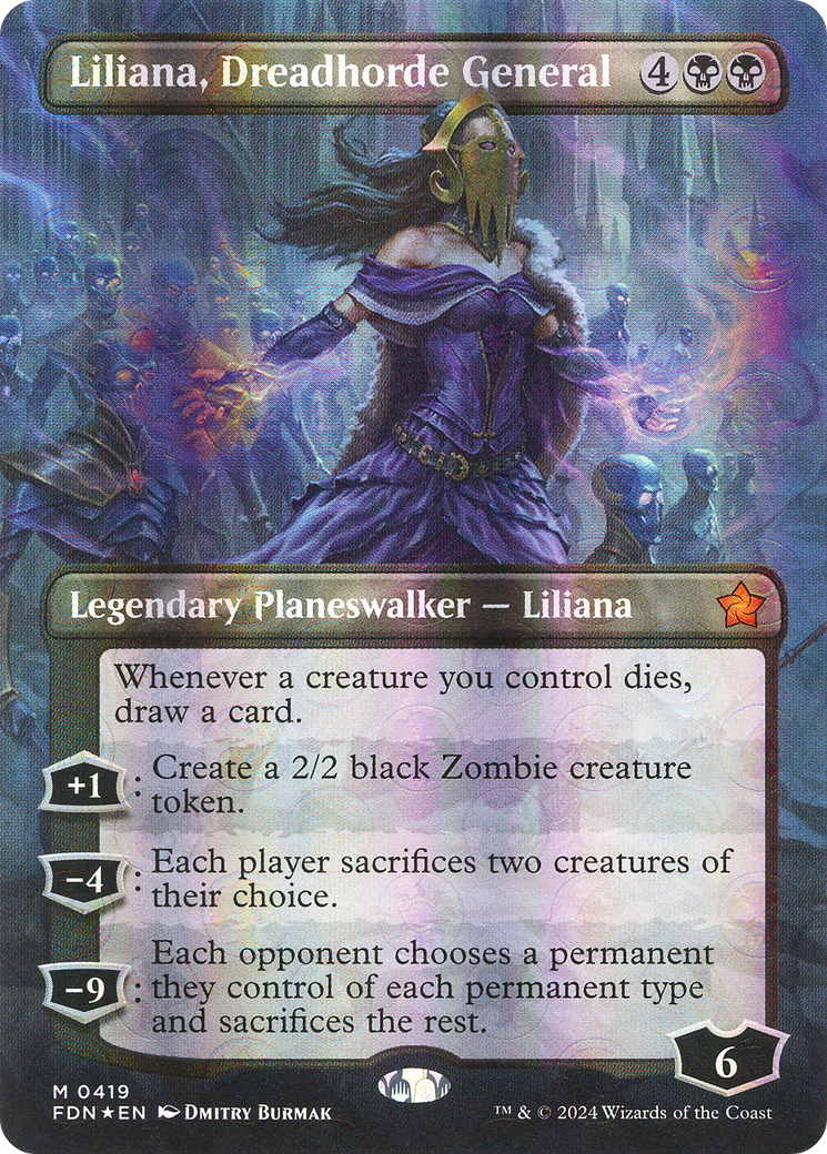 Liliana, Dreadhorde General - Mythic Legendary Planeswalker — Liliana card from Foundations