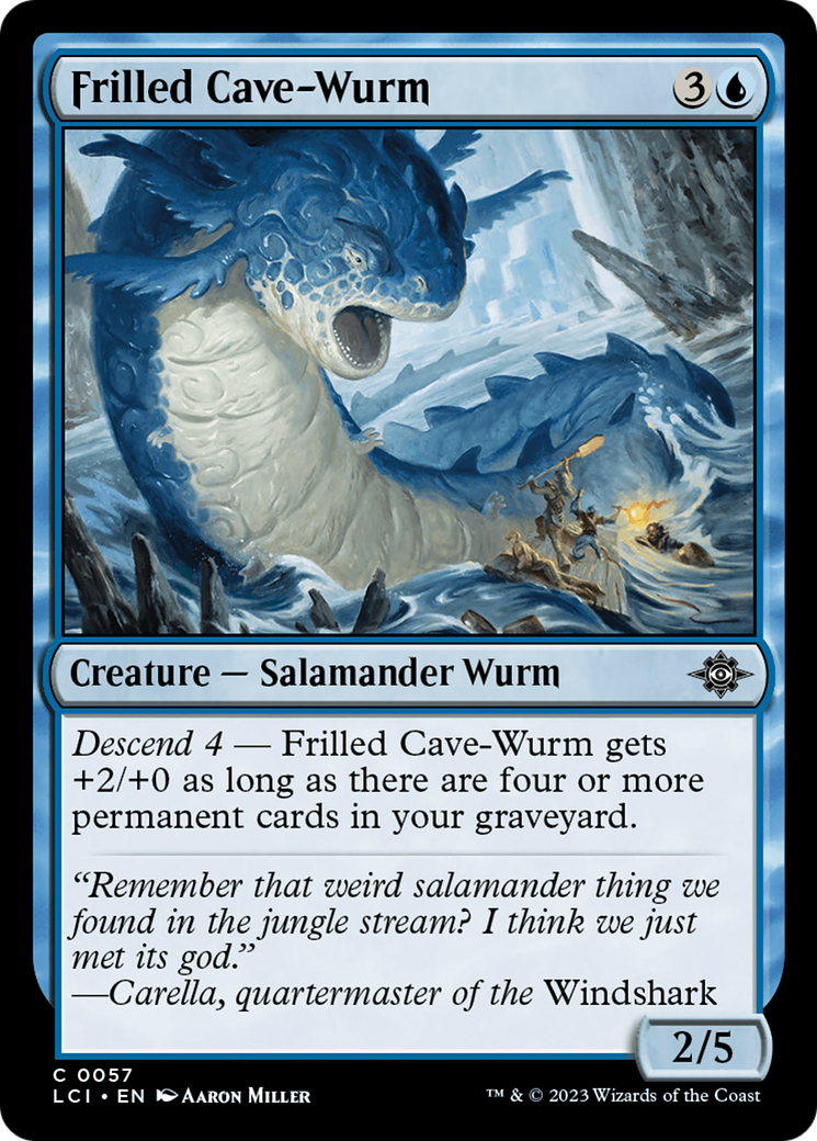 Frilled Cave-Wurm - Common Creature — Salamander Wurm card from The Lost Caverns of Ixalan