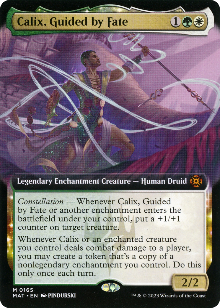 Calix, Guided by Fate - Mythic Legendary Enchantment Creature — Human Druid card from March of the Machine: The Aftermath