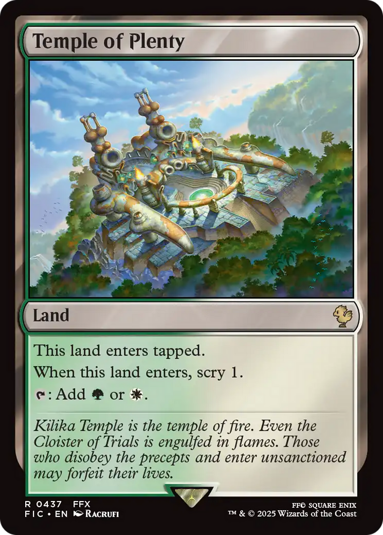 Temple of Plenty - Rare Land card from Final Fantasy Commander