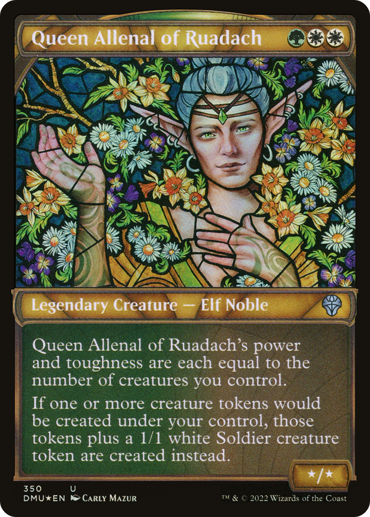 Queen Allenal of Ruadach - Uncommon Legendary Creature — Elf Noble card from Dominaria United