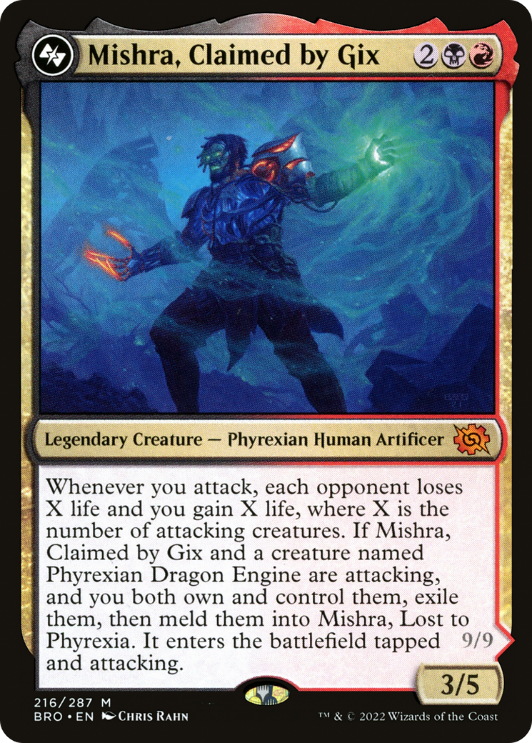 Mishra, Claimed by Gix // Mishra, Lost to Phyrexia - Mythic Legendary Creature — Phyrexian Human Artificer card from The Brothers' War