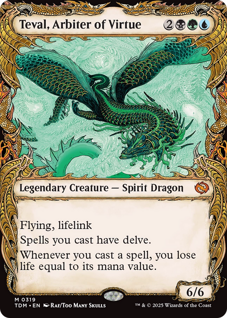 Teval, Arbiter of Virtue - Mythic Legendary Creature — Spirit Dragon card from Tarkir: Dragonstorm