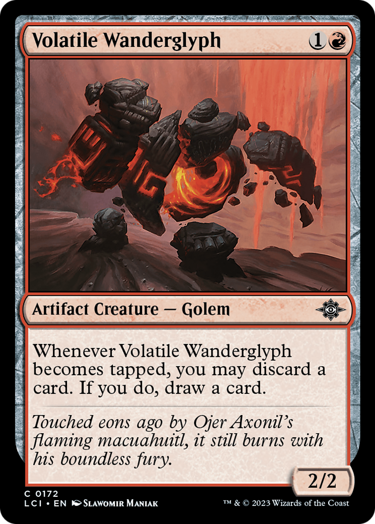 Volatile Wanderglyph - Common Artifact Creature — Golem card from The Lost Caverns of Ixalan
