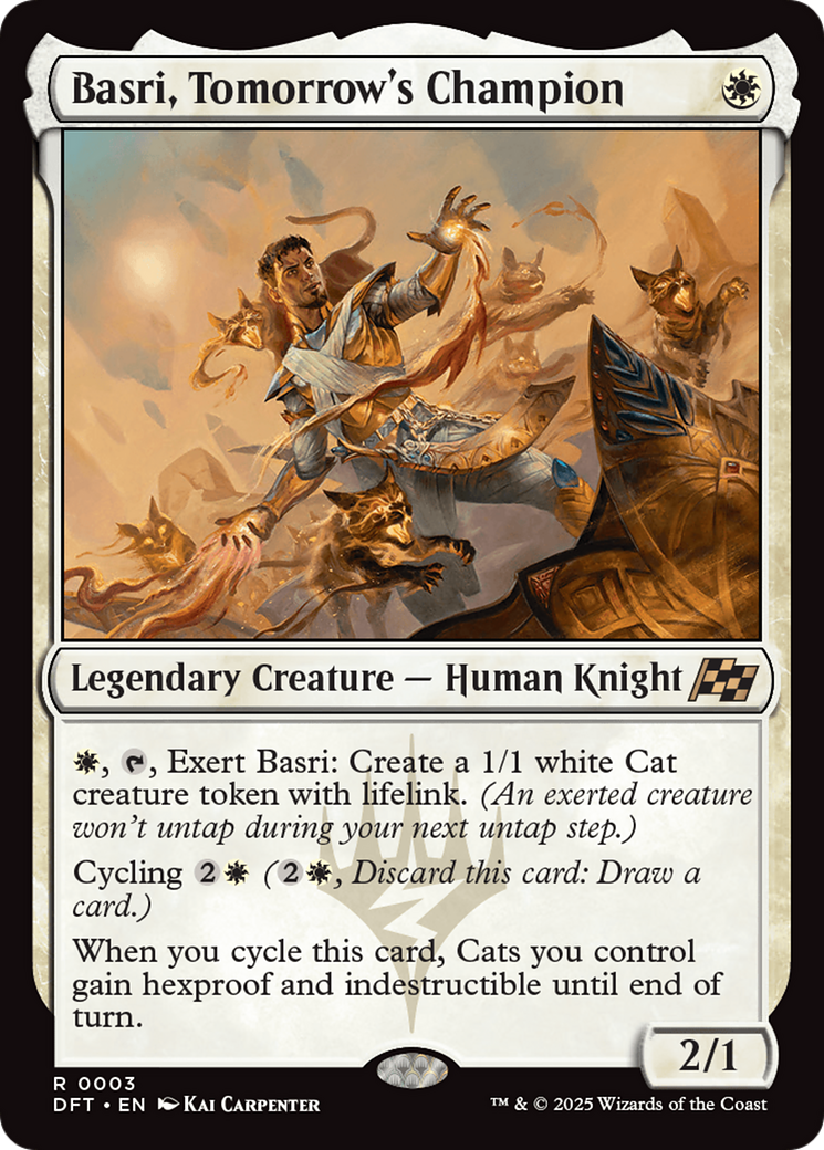 Basri, Tomorrow's Champion - Rare Legendary Creature — Human Knight card from Aetherdrift