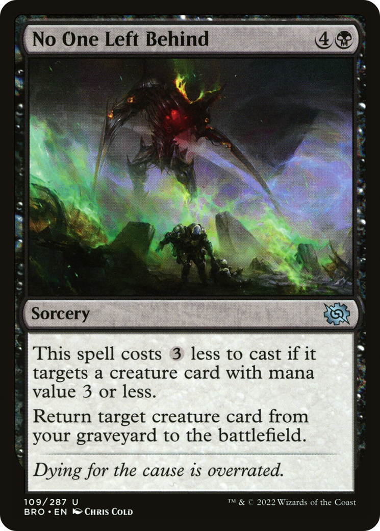 No One Left Behind - Uncommon Sorcery card from The Brothers' War