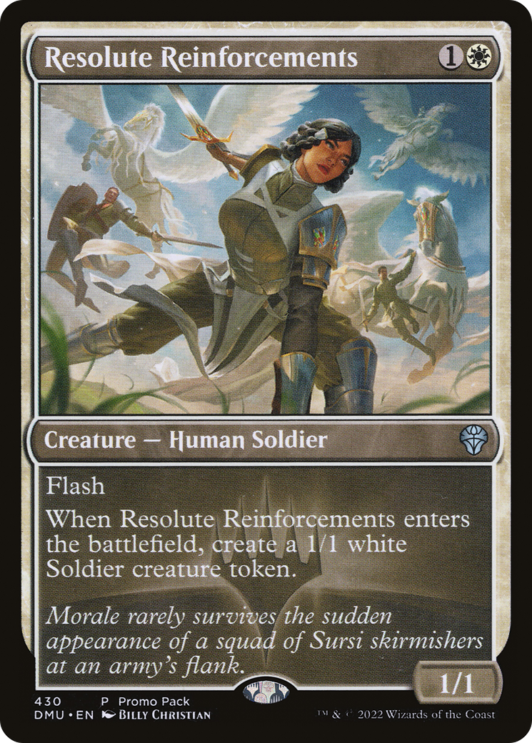 Resolute Reinforcements - Uncommon Creature — Human Soldier card from Dominaria United