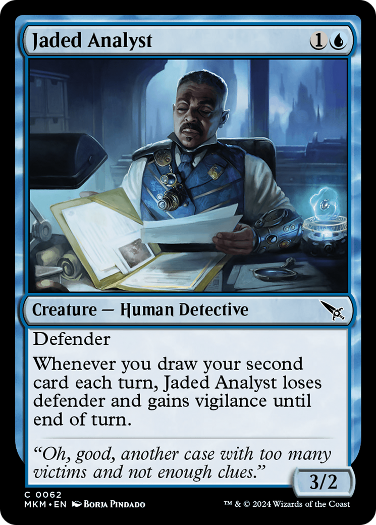 Jaded Analyst - Common Creature — Human Detective card from Murders at Karlov Manor