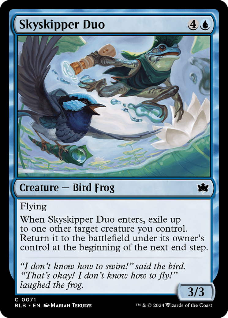 Skyskipper Duo - Common Creature — Bird Frog card from Bloomburrow