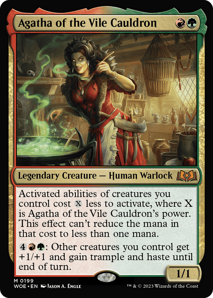 Agatha of the Vile Cauldron - Mythic Legendary Creature — Human Warlock card from Wilds of Eldraine