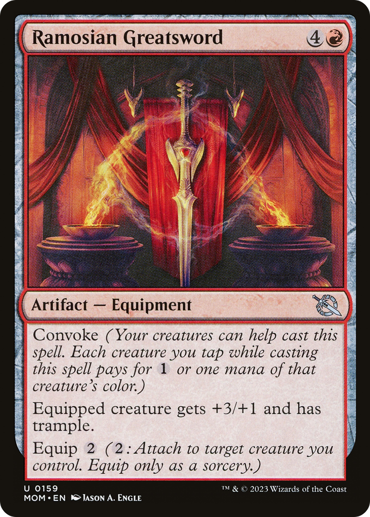 Ramosian Greatsword - Uncommon Artifact — Equipment card from March of the Machine