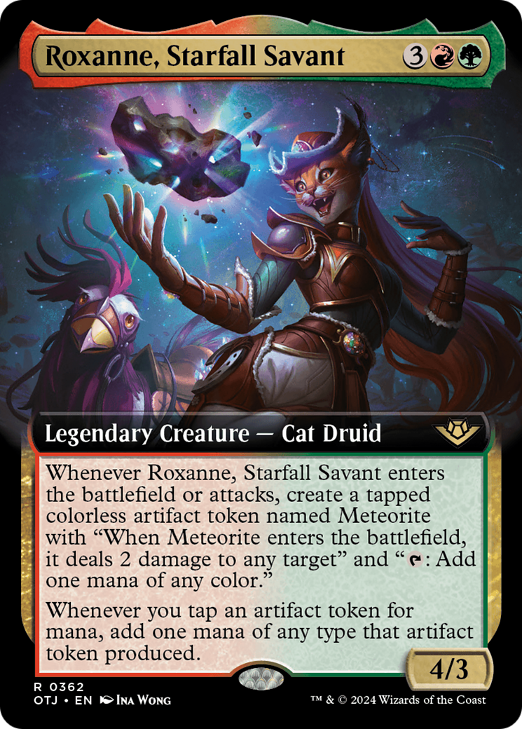 Roxanne, Starfall Savant - Rare Legendary Creature — Cat Druid card from Outlaws of Thunder Junction